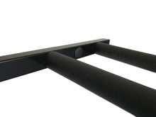 Load image into Gallery viewer, Wall mounted vertical surfboard racks powder coated black to hold 6 boards