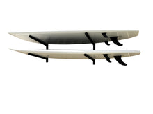 Load image into Gallery viewer, Wall mounted stand up paddle board racks powder coated black to hold 2 boards  