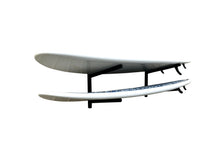 Load image into Gallery viewer, Wall mounted stand up paddle board racks powder coated black to hold 2 boards  