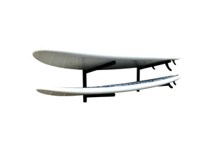 Wall mounted stand up paddle board racks powder coated black to hold 2 boards  