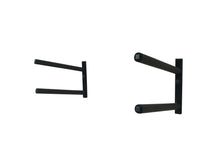 Load image into Gallery viewer, Wall mounted surfboard racks powder coated black to hold 2 boards